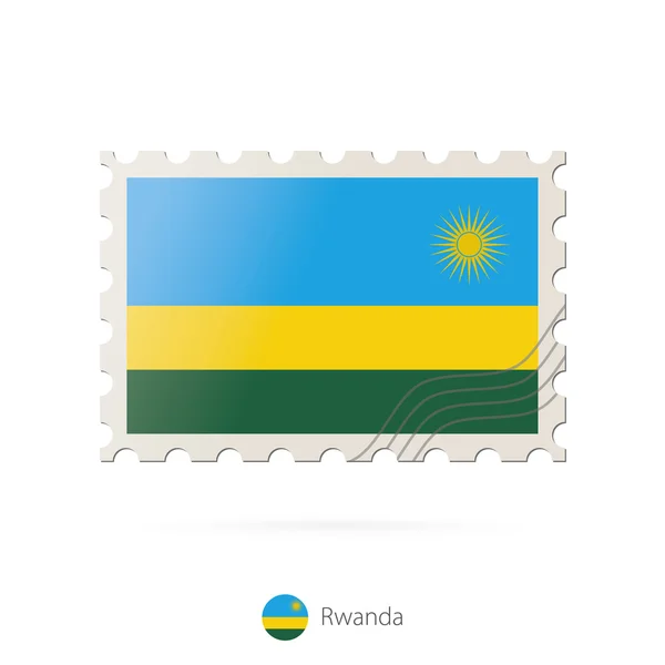 Frimärke med bilden av Rwanda flagga. — Stock vektor