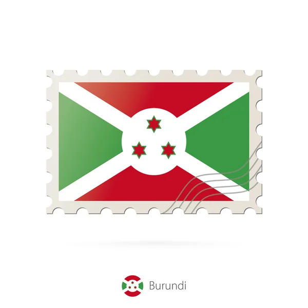Postzegel met de afbeelding van de vlag van Burundi. — Stockvector