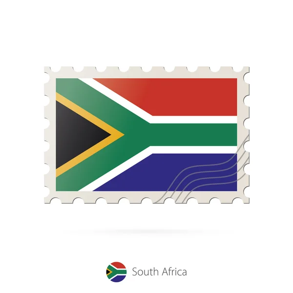 Sello postal con la imagen de la bandera de Sudáfrica . — Archivo Imágenes Vectoriales