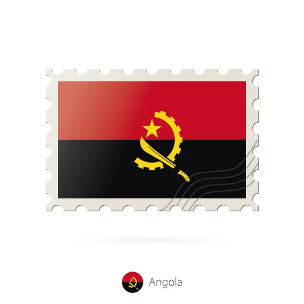 Sello postal con la imagen de la bandera de Angola . — Archivo Imágenes Vectoriales