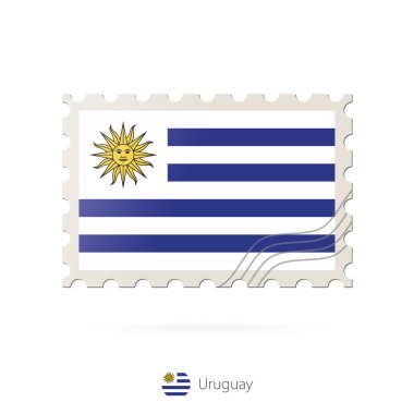 Uruguay bayrağı görüntü ile posta pulu.