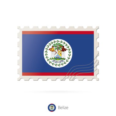 Belize bayrağı görüntü ile posta pulu.