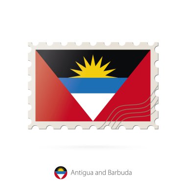 Antigua ve Barbuda bayrağı görüntü ile posta pulu.