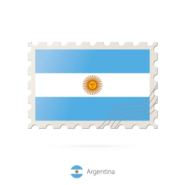 Sello postal con la imagen de la bandera de Argentina . — Vector de stock