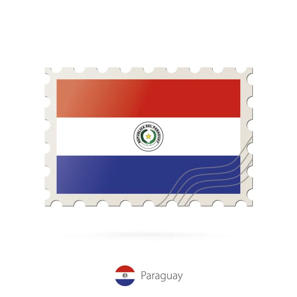 Briefmarke mit dem Konterfei der Flagge Paraguays. — Stockvektor