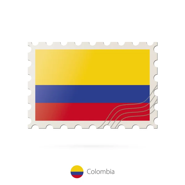 Frimärke med bilden av Colombia flagga. — Stock vektor