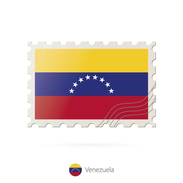 Sello postal con la imagen de la bandera de Venezuela . — Vector de stock