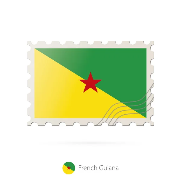 Poštovní známka s obrazem vlajky Francouzská Guyana. — Stockový vektor
