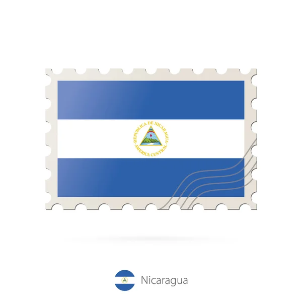 Postage stamp with the image of Nicaragua flag. — Stock Vector