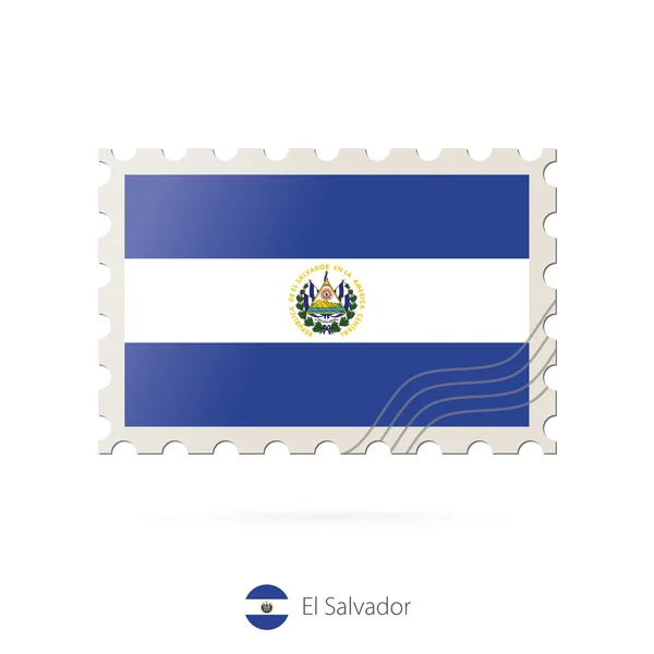 Selo de correio com a imagem da bandeira de El Salvador . —  Vetores de Stock