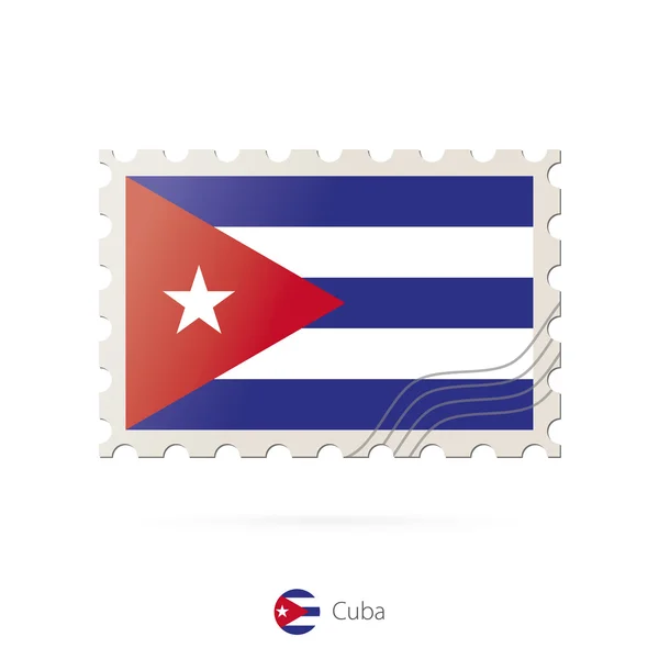 Sello postal con la imagen de la bandera de Cuba . — Vector de stock