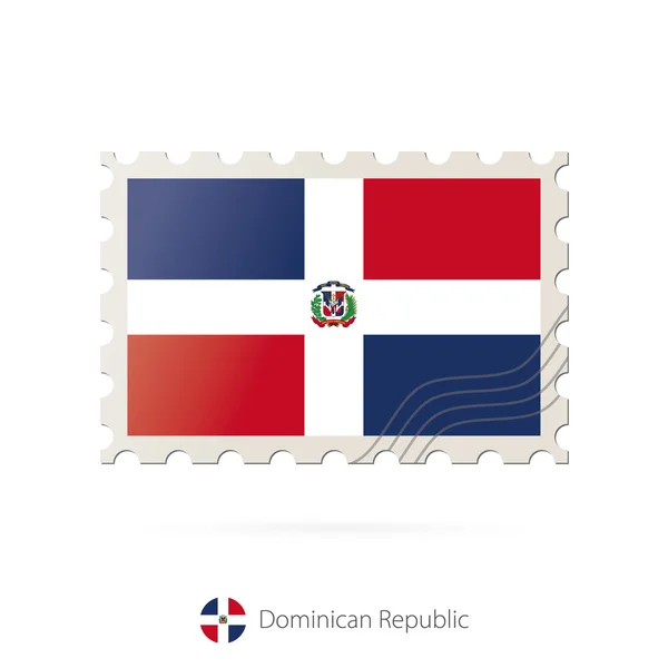 Sello postal con la imagen de la bandera de República Dominicana . — Archivo Imágenes Vectoriales