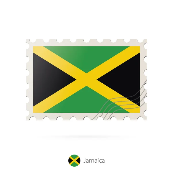 Selo de correio com a imagem da bandeira da Jamaica . — Vetor de Stock