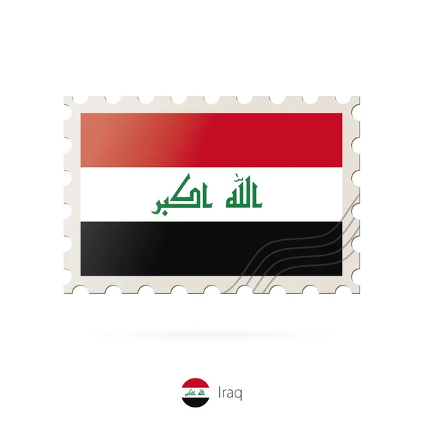 Sello postal con la imagen de la bandera de Irak . — Archivo Imágenes Vectoriales