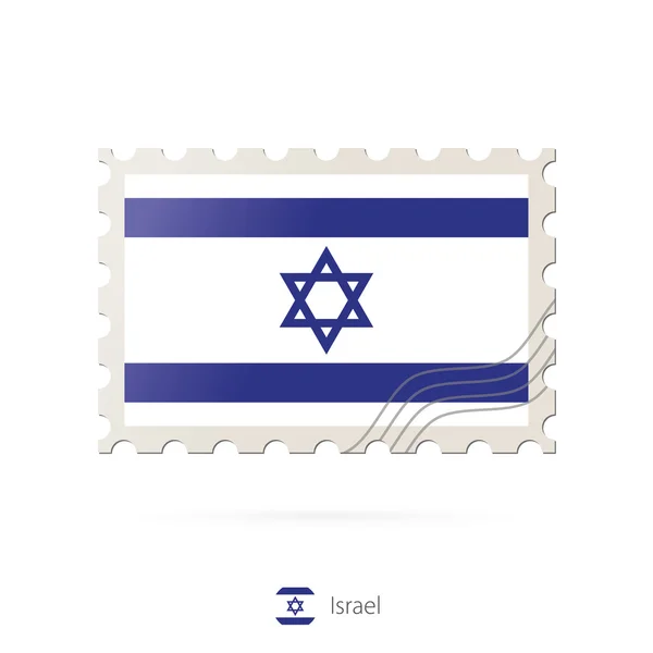 Frimärke med bilden av Israel flagga. — Stock vektor