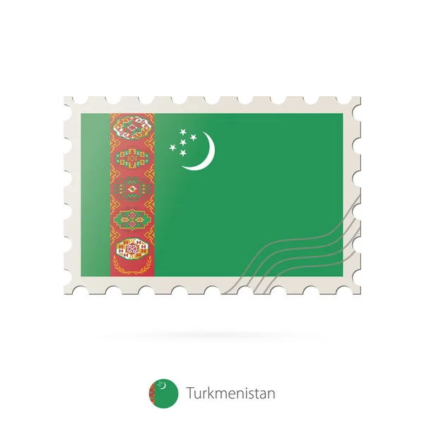 Carimbo postal com a imagem da bandeira do Turquemenistão . —  Vetores de Stock