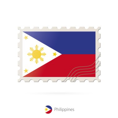 Filipinler bayrağı görüntü ile posta pulu.