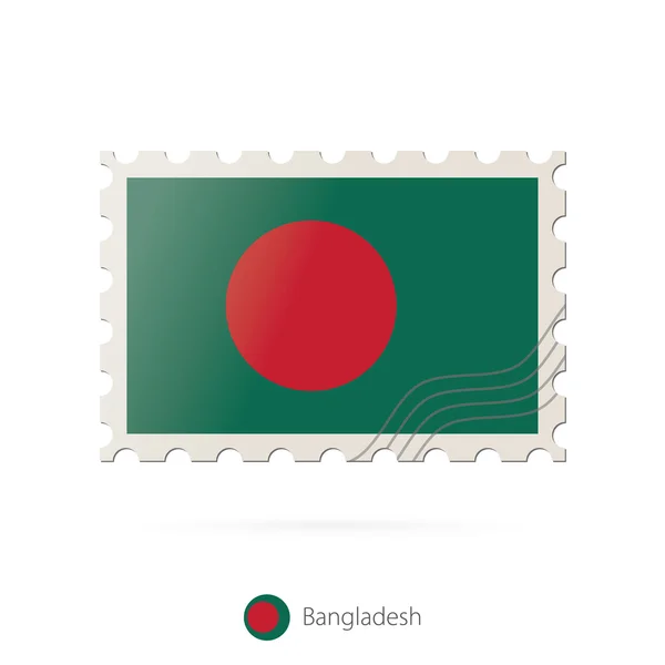 Почтовая марка с изображением флага Бангладеш . — стоковый вектор