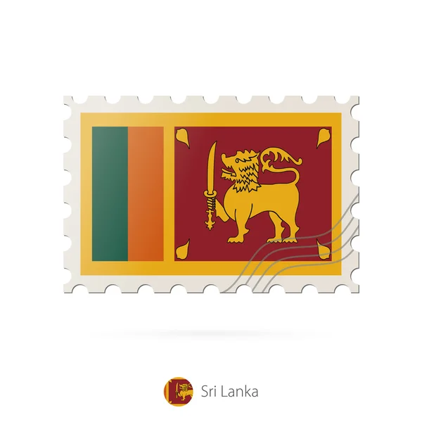 Timbro postale con l'immagine della bandiera dello Sri Lanka . — Vettoriale Stock