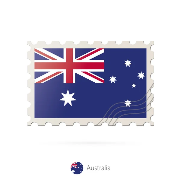 Carimbo postal com a imagem da bandeira da Austrália . — Vetor de Stock
