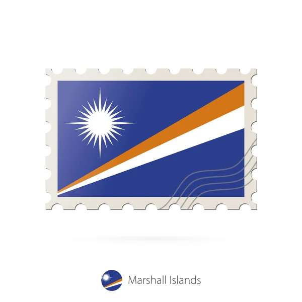 Sello postal con la imagen de la bandera de Islas Marshall . — Archivo Imágenes Vectoriales