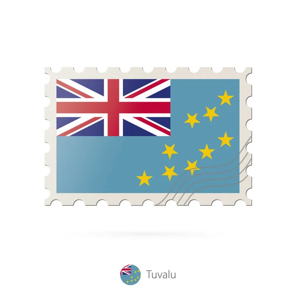 Sello postal con la imagen de la bandera de Tuvalu . — Archivo Imágenes Vectoriales