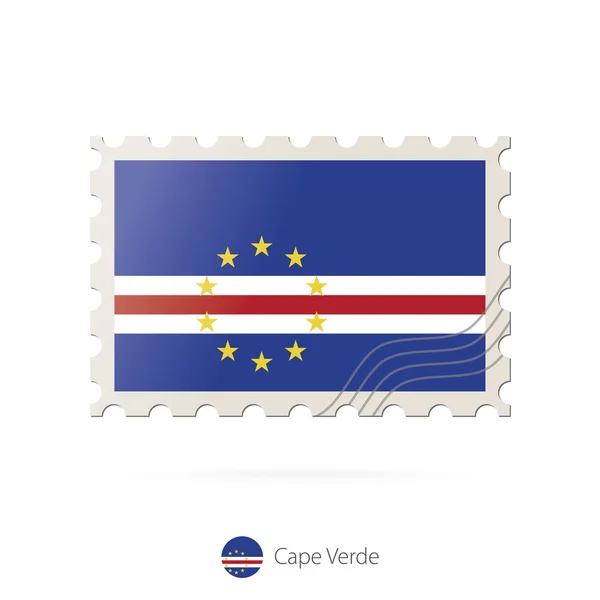 Carimbo postal com a imagem da bandeira de Cabo Verde . —  Vetores de Stock