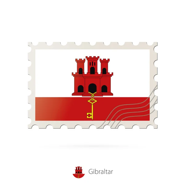 Znaczek pocztowy z wizerunkiem flagi Gibraltaru. — Wektor stockowy