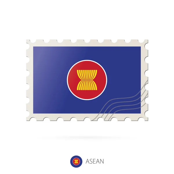 Briefmarke mit dem Konterfei einer europäischen Flagge. — Stockvektor
