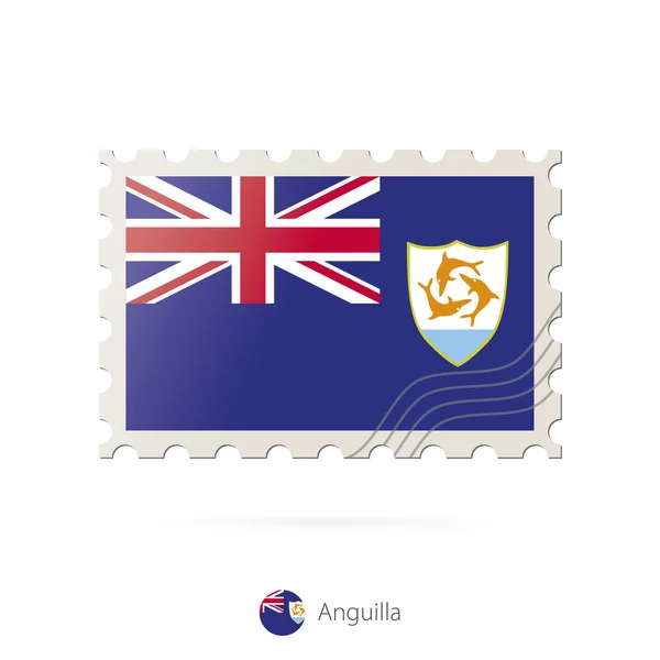 Sello postal con la imagen de la bandera de Anguila . — Archivo Imágenes Vectoriales