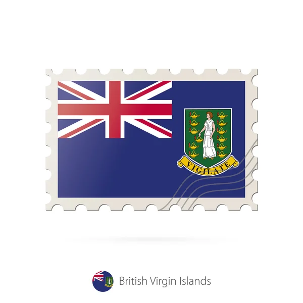 Carimbo postal com a imagem da bandeira das Ilhas Virgens Britânicas . — Vetor de Stock