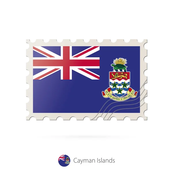 Selo de correio com a imagem da bandeira das Ilhas Cayman . — Vetor de Stock