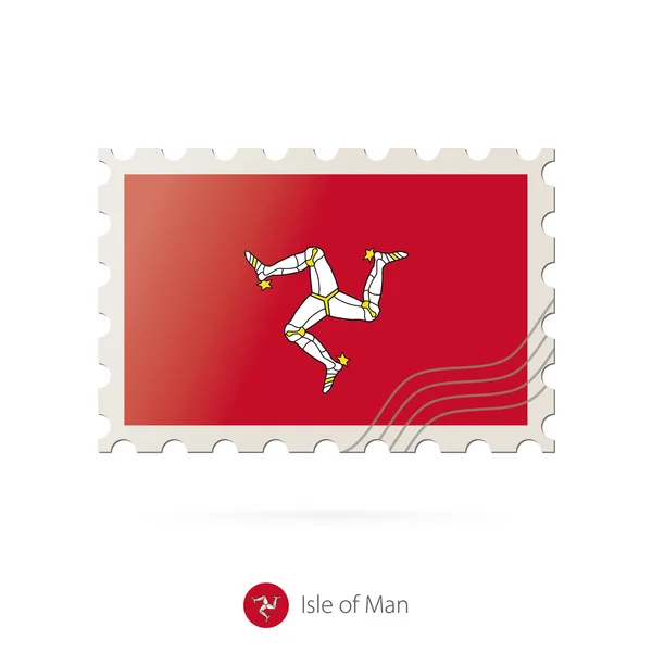 Timbre-poste avec l'image du drapeau de l'île de Man . — Image vectorielle