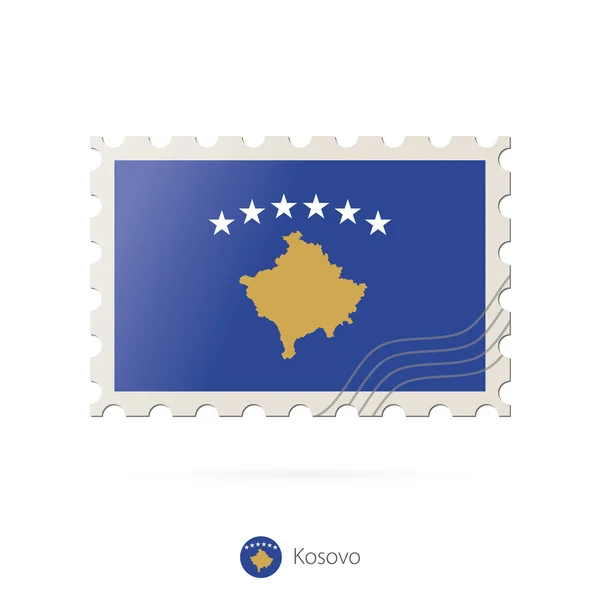 Carimbo postal com a imagem da bandeira do Kosovo . —  Vetores de Stock