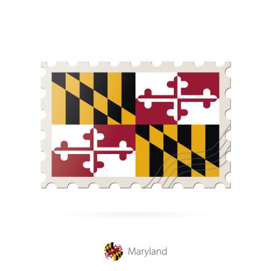 Postage stamp with the image of Maryland state flag.