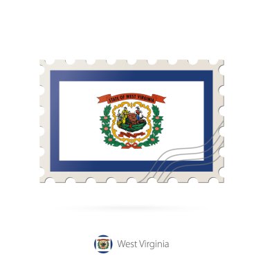 Batı Virginia eyalet bayrağı resmi ile posta pulu.