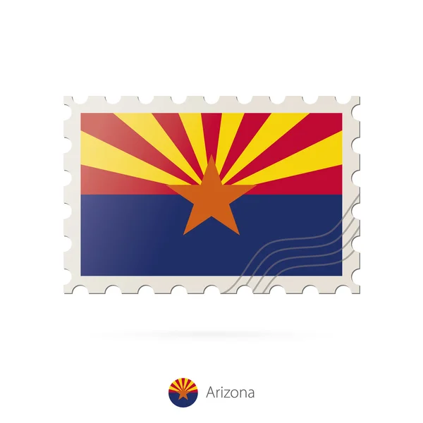 Sello postal con la imagen de la bandera del estado de Arizona . — Archivo Imágenes Vectoriales