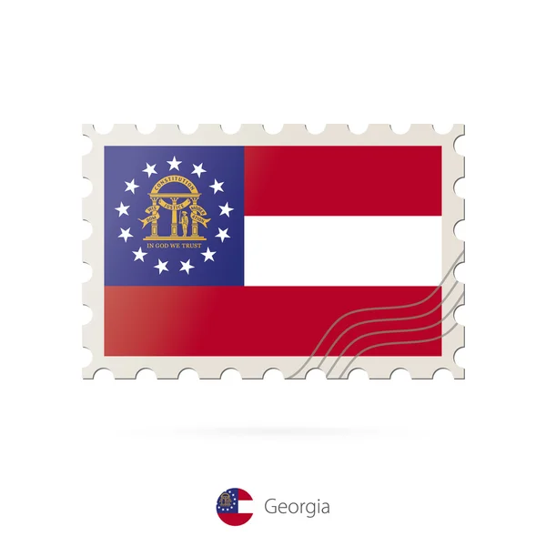 Carimbo postal com a imagem da bandeira do Estado da Geórgia . —  Vetores de Stock