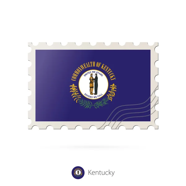 Sello postal con la imagen de la bandera del estado de Kentucky . — Vector de stock