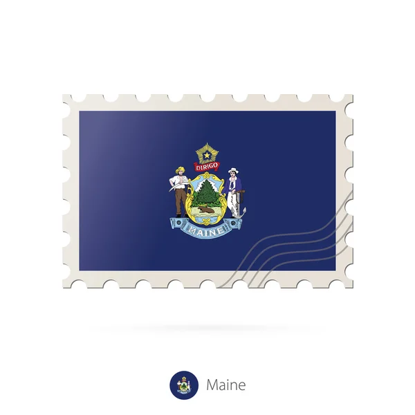Postage stamp with the image of Maine state flag. — Διανυσματικό Αρχείο