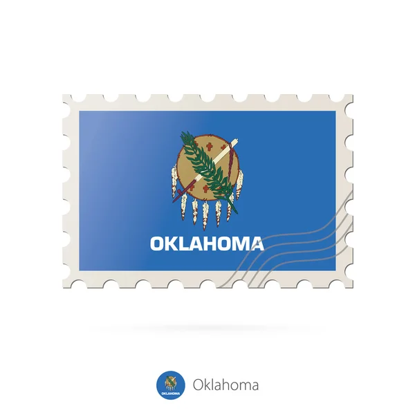 Oklahoma devlet bayrağı resmi ile posta pulu. — Stok Vektör