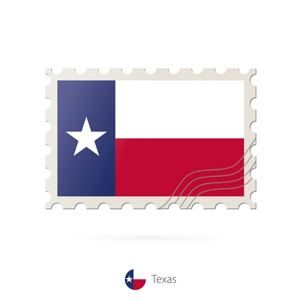 Sello postal con la imagen de la bandera del estado de Texas . — Vector de stock