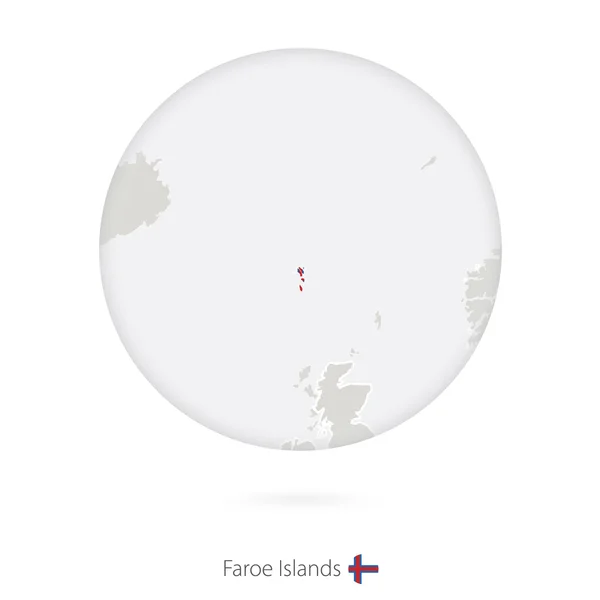 Feröer-szigetek és a nemzeti lobogó szerinti kör megjelenítése. — Stock Vector