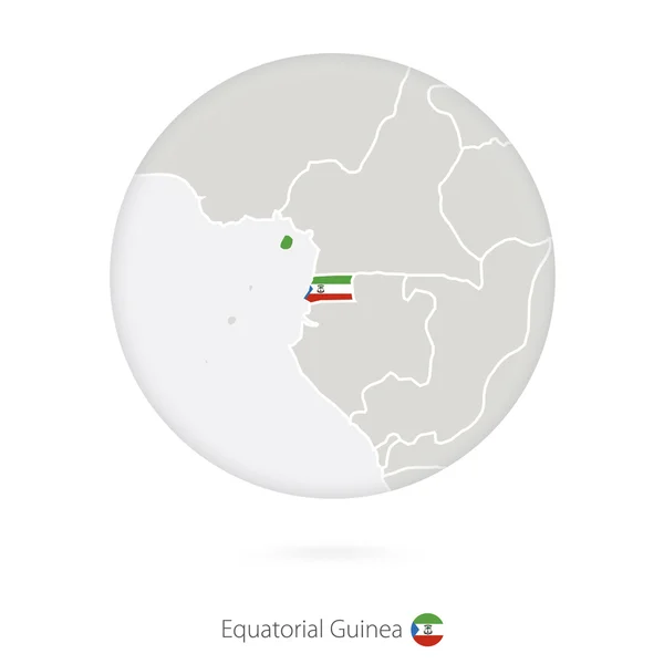 Karte von Äquatorialguinea und Nationalflagge im Kreis. — Stockvektor