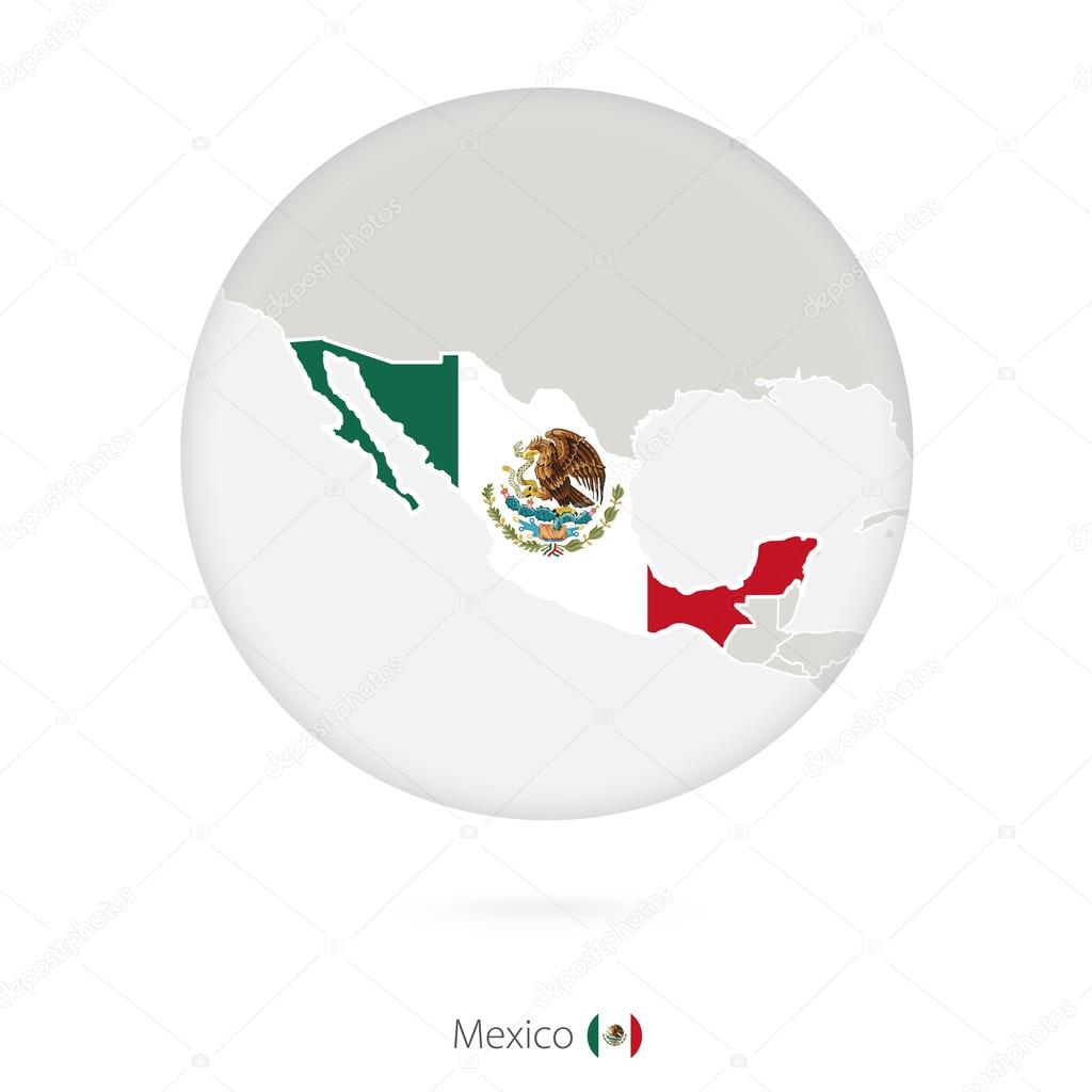 円で囲まれた国旗 メキシコの地図 ストックベクター C Boldg