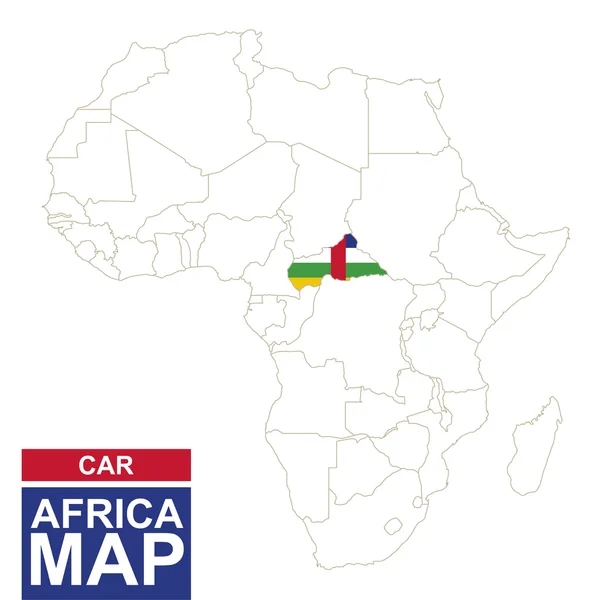 Tvarované mapa Afriky s zvýrazněné Středoafrická republika. — Stockový vektor