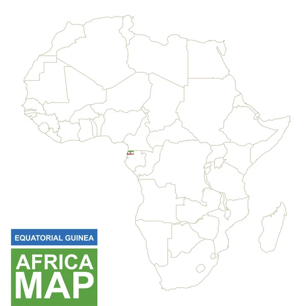 Carte de l'Afrique avec la Guinée équatoriale surlignée . — Image vectorielle