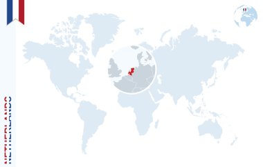 Hollanda üzerinde büyüteç ile mavi Dünya Haritası.
