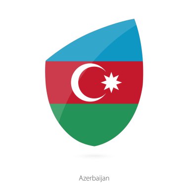 Azerbaycan bayrağı Rugby simgesi tarzı.