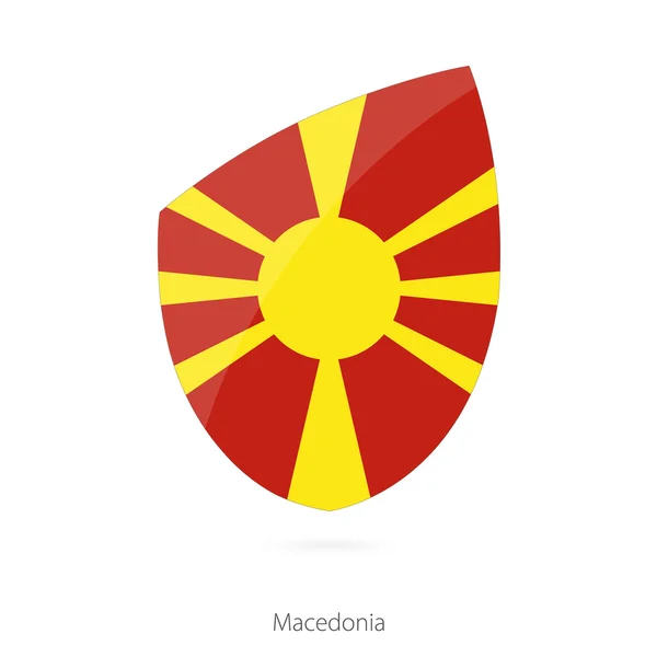 Drapeau de Macédoine. Drapeau de rugby macédonien . — Image vectorielle